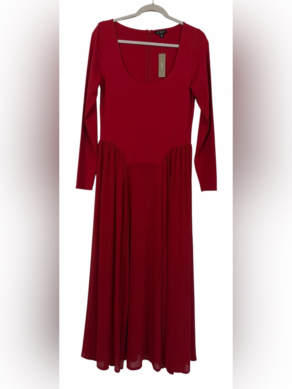 J.Crew Red Ballet Maxi Dress with Chiffon Skirt Size M Holidays